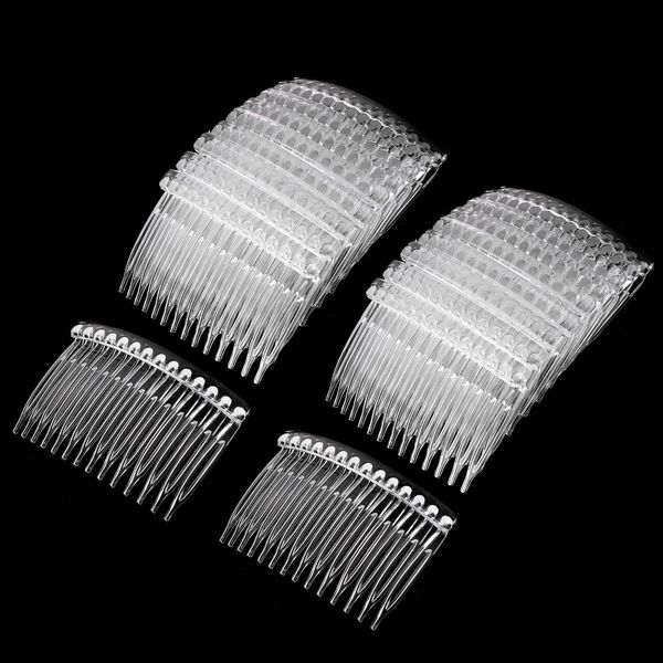 Plastic Hair Side Comb, 20 Pcs Clear Teeth Hair Combs Small Side Comb Thin Fine Hair Pins Mini Barrettes Transparent Headpiece French Twist Bun Accessories for Women Bridal Wedding Veil Decorative