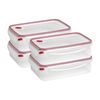 Sterilite Ultra Seal 16 Cup Rectangular Food Storage Containers, Red (4 Pack)
