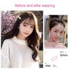 Remeehi Hairpiece, Bangs Wig, Partial Wig, Long Hair, Hair Extension, 3D, Breathable, Ultra Thin, Natural, Heat Resistant Wig, Artificial Scalp, Face Smaller, Aging, Neat Style, Luscy, One-Touch Extensions, Straight/Natural Black, One Size Fits Most