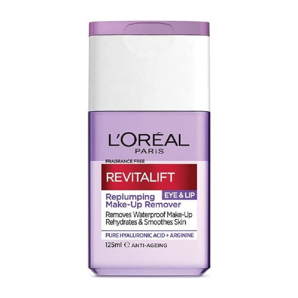 L'Oreal Paris Revitalift Filler Hyaluronic Acid Fragrance Free Plumping Eye & Lip Waterproof Makeup Remover suitable for Sensitive Skin