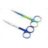2EA IRIS SCISSORS 4.5" CURVED STRAIGHT GERMAN PREMIUM RAINBOW SCISSORS SURGICAL 