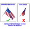 World Peace Map Blue 3 x 5 FT Flag + 6Ft Spinning Tangle Free Pole + Bracket
