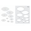 Liquidraw Quilting Templates & Rulers for Patchwork Acrylic Stencils Set Hexagon, Hearts, Square & Circle (Leaf)