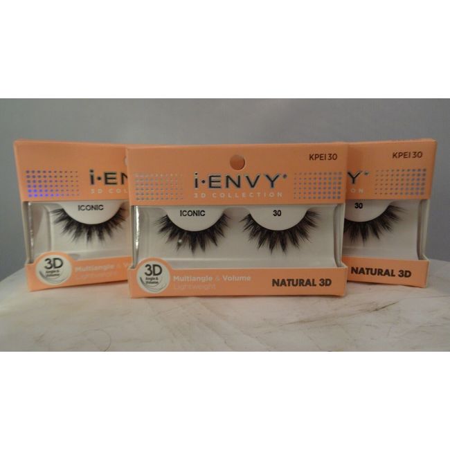 Kiss i Envy  3D Collection ICONIC 30 Lashes - KPEI30 - LOT OF 3