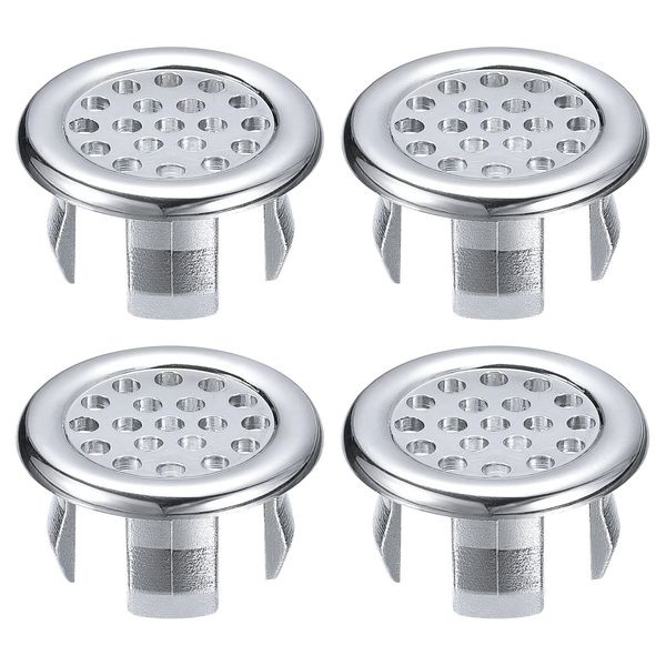 uxcell Sink Trim Overflow Cover Sink Overflooring Bathroom Kitchen Lavatory Drain Cover Hole Insert Round Cap Silver 4pcs