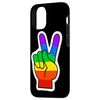 iPhone 15 Pro Peace Sign Hand Rainbow Flag Design Case
