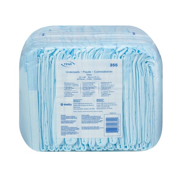 TENA Extra Underpad, Incontinence, Disposable, Light Absorbency, 23 in x 36 in, 25 Count