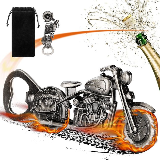 LKKCHER Flaschenöffner, Bieröffner, Motorrad Flaschenöffner, Biergeschenke für Männer, Gadget für Männer Geschenke, Motorradgeschenke für Männer, Geschenke für Papa und Freund (Grau)