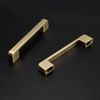 Rergy 5 Pack Cabinet Pulls Gold 5 in Cabinet Handles LS9901GD128 Solid Modern Drawer Pulls Gold Cabinet Hardware Pulls for Kitchen