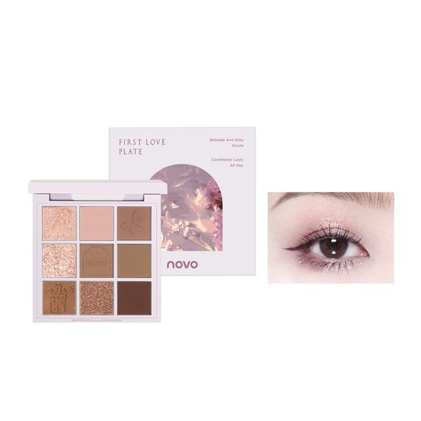 novo British Afternoon Tea, 9 Colors, Eye Shadow Palette, Eye Makeup, 0.3 oz (9 g), Brown, Pink, Orange, Limited Color, Glitter, Matte, Sheer, Glitter, Popular, Expert, Transparent, Texture, Persistent, Natural, Sweatproof, High Color, 3D, Cute, Waterproo