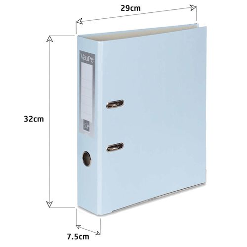 OFFICE CENTRE 5 x Light Blue A4 75mm Strong Premium Business Lever Arch Files Folders Metal Binder Bar Ring Document