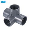 PATIKIL 4pcs 32mm 4-Way Elbow Pipe Fitting UPVC Joint Coupling Pipe Adapter for Pipe Connection, Gray