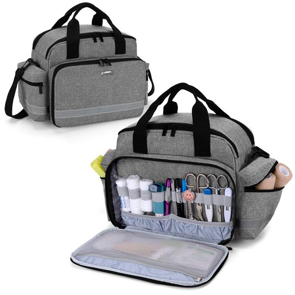 Trunab First Aid Bag, Medical Bag, First Aid Kit, Home, School (Gray)