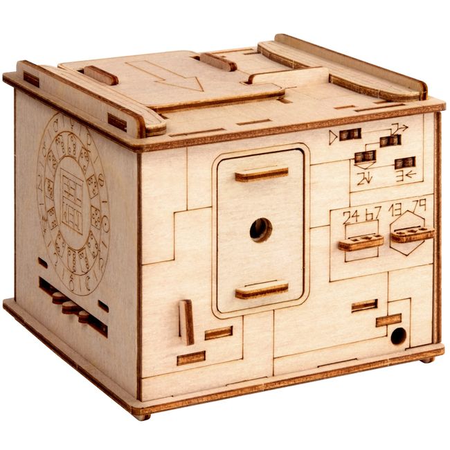 ESC WELT Space Box 3D Puzzle Box Crew Box Brain Teaser Wooden Puzzle with Secret Escape Game Unique 3D Pazz Box for Adults Parent Child Girl Craft Wooden