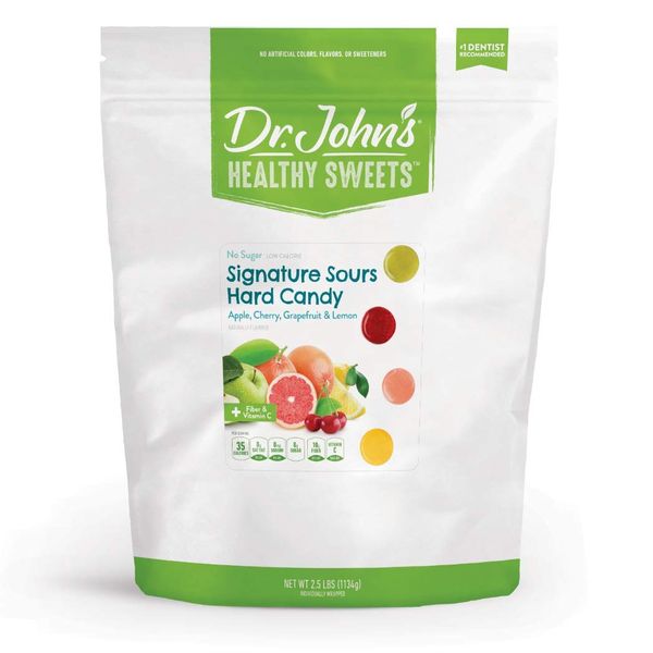 Dr. John’s Sugar Free Candy, Healthy Hard Candy with Zero Sugar, Low Calorie Snacks, Keto Friendly, Vegan, Gluten Free, Signature Sour Flavors, 252 Count, 2.5