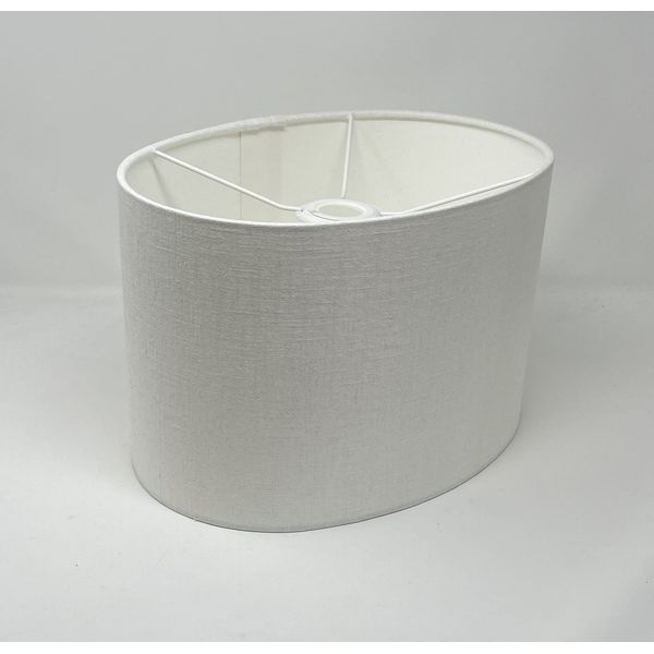 Cream Off White Textured 100% Linen Oval Lampshade