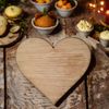 Heart Placemat Set - Wood 2 Placemats Large 38cm Walnut