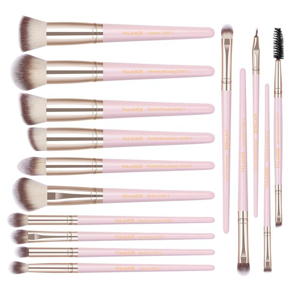 Makeup Brushes 15Pcs Professional Make up Brushes Sets Premium Synthetic Foundation Blush Angle Eyeliner Blending Eye Brush Kit Makeup Brush Set