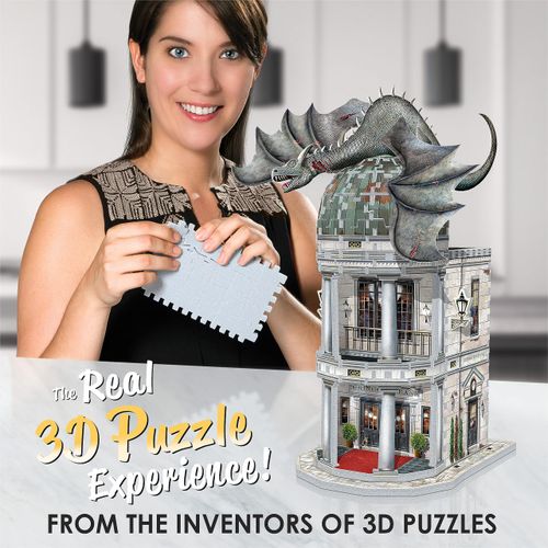 Wrebbit3D Harry Potter 3D Puzzle Model of Gringotts Bank | Diagon Alley Collection | A Mystical Journey of 300 Pieces for Witches, Wizards, and Muggles