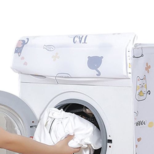 Washing Machine Cover, Washer and Dryer Covers Washer Dryer Dustproof Waterproof Washing Appliance Protector for Laundry(Cat Clamshell )