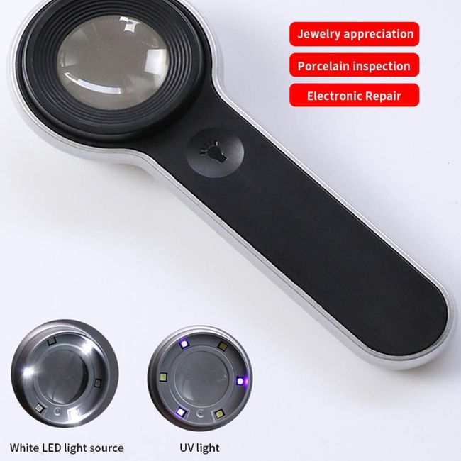  Rechargeable Loupe Magnifier, 60x Loupe Magnifier with