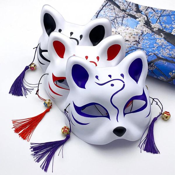 YFFSFDC Fox Mask, Cosplay, Set of 3, With Bell, Mask, Mask, Japanese Style, Fox Mask, Costume, Accessories, Halloween