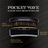 Red by Kiss Premium Pocket Wave Bow Wow Curved Palm Brush – Boar Bristles for 360 Waves, Curved Design for Precision Control, Ideal for Coarse, Curly, Short Hair & Fades (Medium)
