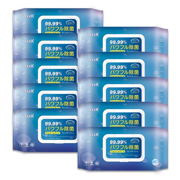 Alcohol Disinfecting Wipes, 50 Sheets x 10 Bags, Disinfecting Sheet, Alcohol Concentration 68%, Alcohol Disinfecting Wipes, Portable Use, Disinfecting Sheet, Alcohol Type, Wet Tissue (50 Sheets x 10