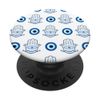 Greek Pattern Blue Eye Evil Mati Matiasma Hamsa Hand PopSockets Swappable PopGrip