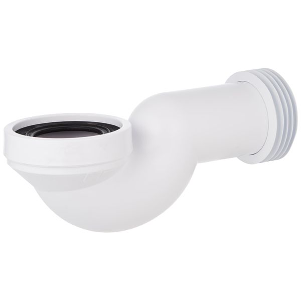 McAlpine CONQ 4"/110mm 90 Degree Space Saving Bend Adjustable Length Rigid WC Connector, White