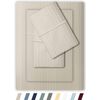 Feather & Stitch 500 TC Split King Size Damask Bed Sheet Set, 100% Soft Cotton B