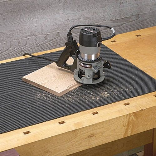 Non-Slip Router Mat - Lightweight Roll-Up Rubber Workbench Mat for Stability & Workpiece Protection - Anti-resistant & Portable Wood Working Grip Mats for Routing & More - Ideal Woodworking Accessory