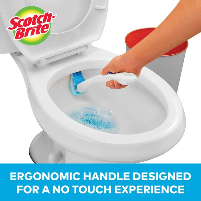 Scotch-Brite Disposable Toilet Scrubber Starter Kit, Disposable Refills  with Built-In Bleach Alternative, Includes 1 Handle, Storage Caddy and 5 Refills  Toilet Scrubber Kit