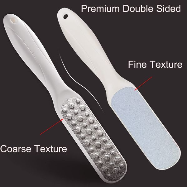 GEMGIMY 2 Pcs Double Sided Multidirectional Nickel Foot File Callus Remover Heel Scraper Foot Scrub Care Tool to Remove Rough Cracked Corns Smoothing Hard Skin