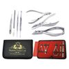 Professional Nail Clipper - Nail Cutter - Manicure Pedicure Kit - Podiatry Instruments - Set of 7 Pieces - Nail File - Cuticle Nipper - Nail Lifter - safety case