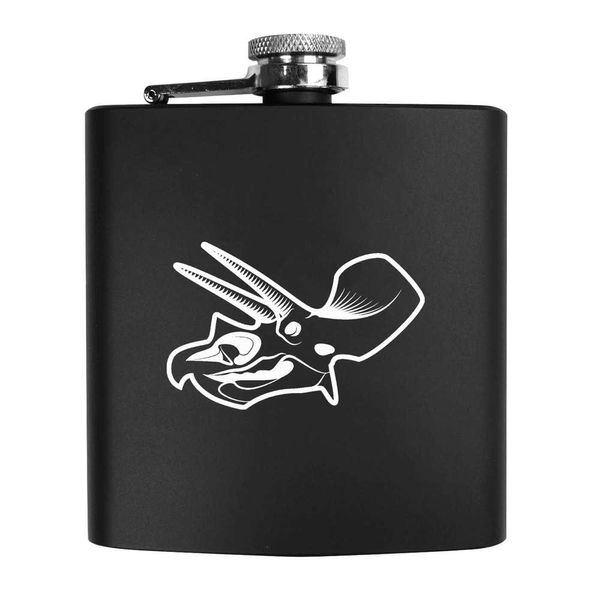 6oz (170ml) 'Skull Dinosaur' Pocket Hip Flask (HP00032803)