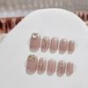 24 pieces set nail tip gentle like water simple aurora lame gradation nail