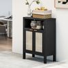 Sideboard Buffet Cabinet, Accent Cabinet with Adjustable Shelf, Black