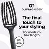 Fingerbrush Combo Medium - Styling Hair Brush for Dry & Detangled Medium Hair - Curved Head Scalp Massage - Boar & Nylon Bristles for Natural Shine - Fine, Medium & Thick Hair - Black