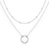 Philip Jones Silver Plated Double Layered Circle Necklace