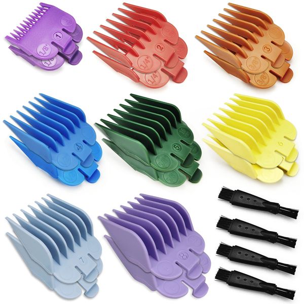 16Pcs Professional Hair Clipper Guide Combs, Hair Clipper Guards, 8 Sizes Caliper Sleeve Limit Comb Hair Clipper Accessories, to Fit Hair Clippers Shaver Haircut Accessory(1/8"-1" 3-25mm)