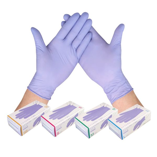 First Rate SP3 Nitrile Gloves, Powder Free, Soft Purple, S, 150 Sheets x 10 Boxes (1500 Sheets)