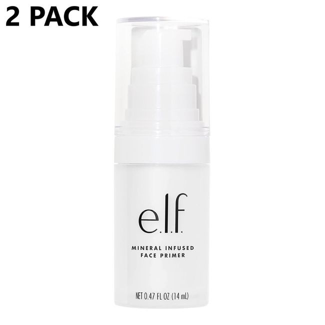 (2 Pack) e.l.f. Mineral Infused Face Primer, Primer For A Smooth Foundation Base