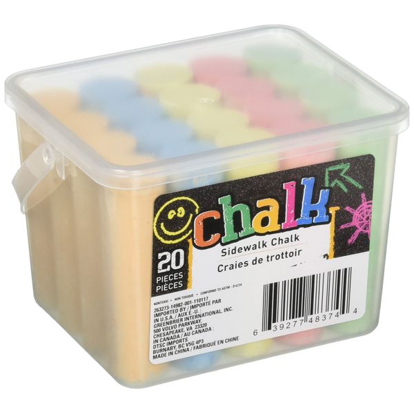 Chalk Sidewalk Chalk 20 Count- 5 colors