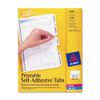 AVERY Printable Repositionable Plastic Tabs, 1.25 Inches, White, 96 per Pack (16280)