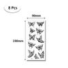 BAOXIAOBEN 8 Sheets Black Butterfly Temporary Tattoos Waterproof Long lasting Fake Tattoos Sexy Realistic Arm Tattoos Stickers for Women Girls