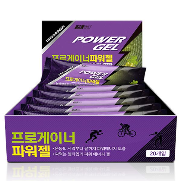 Pro Gainer Power Gel Green Grape Flavor 1 Box 20 Energy Gel/Sports Gel, 800g, 1 pc