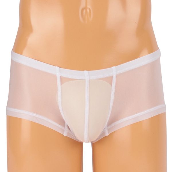 Men's Ultra Thin Stretch Fabric Low Rise Boxer Shorts White