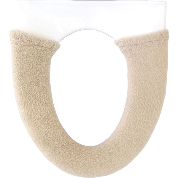 OKA Toilet Seat Cover, Norn, Wash, Heating Type, Dedicated Toilet Seat Cover, Beige, 9.1 x 5.9 x 0.8 inches (23 x 15 x