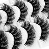 Sibba Multi-layered 5D Lashes False Eyelashes 10 Pairs Dramatic 20 mm Faux Mink Fake Lashes Pack Wispy Long Thick High Crossed Volume Fluffy Eyelash Extension Strip Eye Makeup